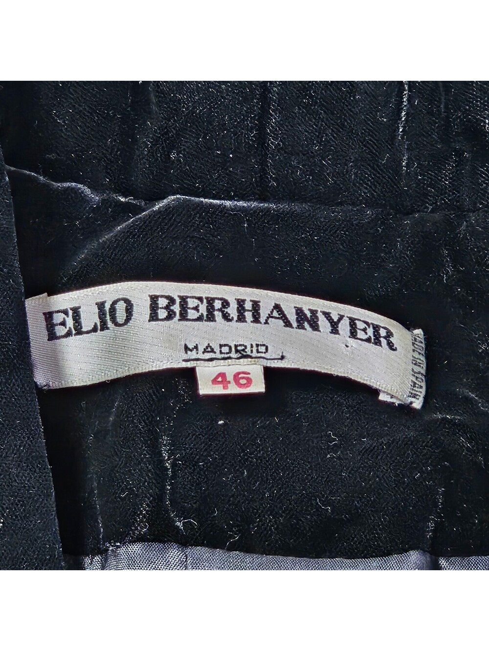 Elio Berhanyer Women's Size EU 46 US 14 Black White Checkered Blazer Velvet Trim - Picture 2 of 9